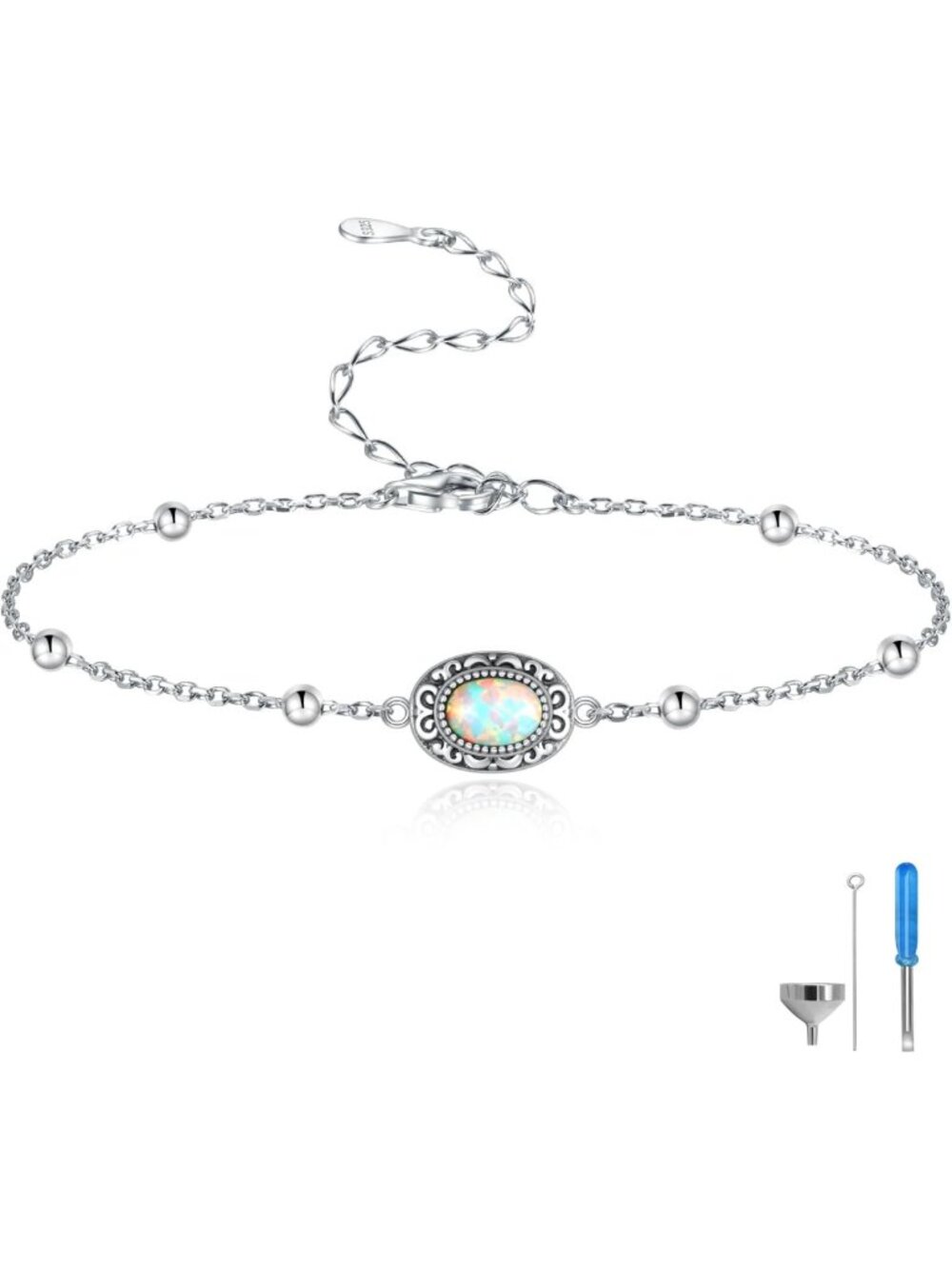 Elegant Sterling Silver Cremation Bracelet for Ashes | Memorial Jewelry Gift